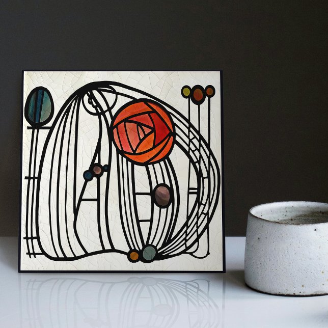 Mackintosh Art Deco Abstrato Floral Wall Decor (Criador carregado)