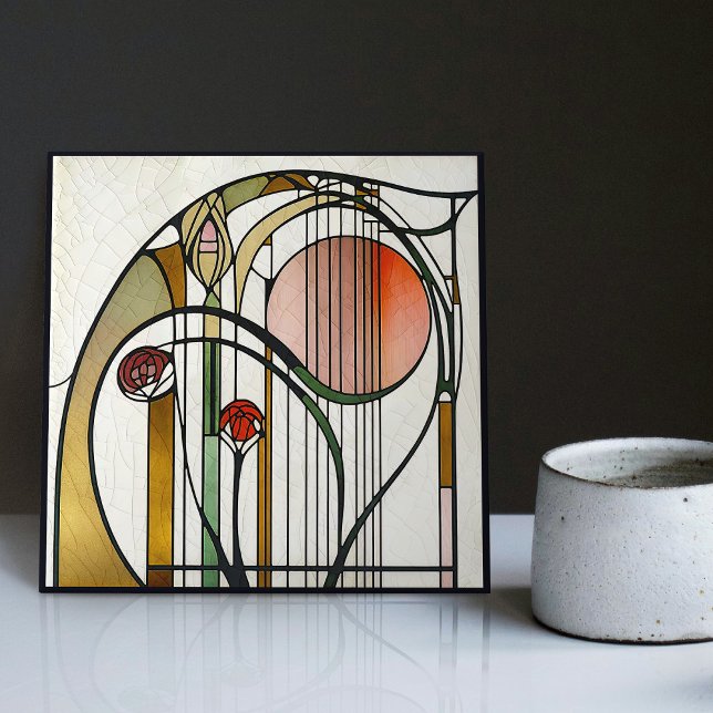 Mackintosh Art Deco Abstrato Floral Wall Decor (Criador carregado)