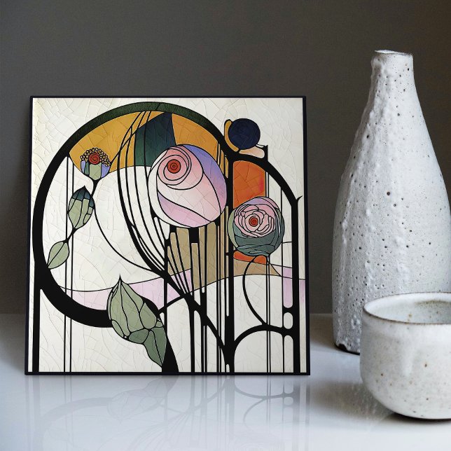 Mackintosh Art Deco Abstrato Floral Wall Decor (Criador carregado)