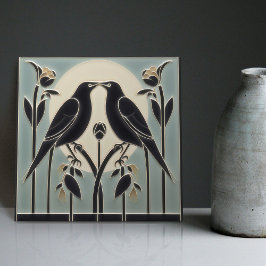 Mackintosh Black Birds Art Deco Nouveau Wall Decor