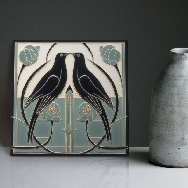 Mackintosh Black Birds Art Deco Nouveau Wall Decor (Criador carregado)