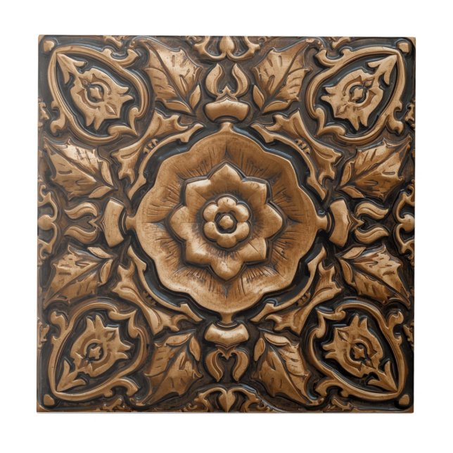 Mackintosh Rose Faux Relief Arts & Crafts Repro (Frente)