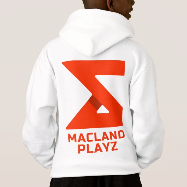 Macland Playz Oficial Merch Unisex White Hoodie (Verso)