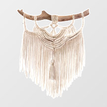 Macrame, boemia, corda, madeira, decor de parede