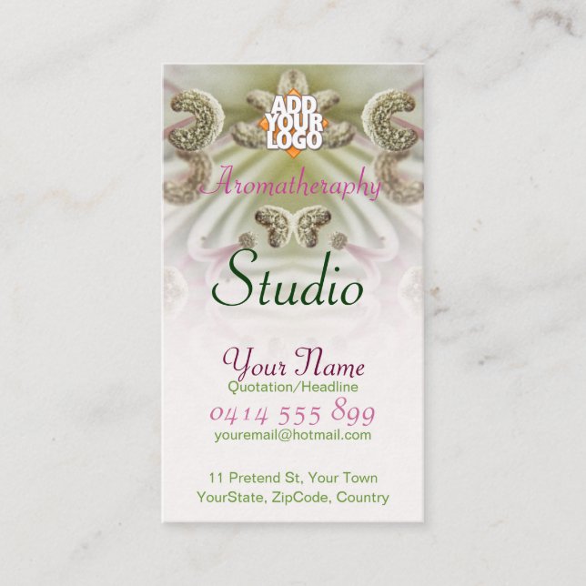 Macro de Arte Flor: Cartão de visita de Borboleta  (Frente)