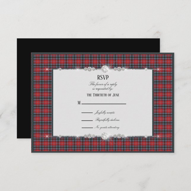 MacTavish Modern Scottish Tartan RSVP (Frente/Verso)