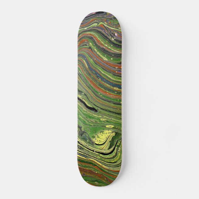 Mad Love 2 Crazy Green Abstract Skateboard Deck (Frente)