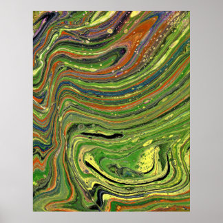 Mad Love 3 Green Strik Abstrato Impressão