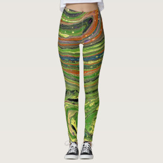 Mad Love 3 Leggings de Abstrato verde com risca