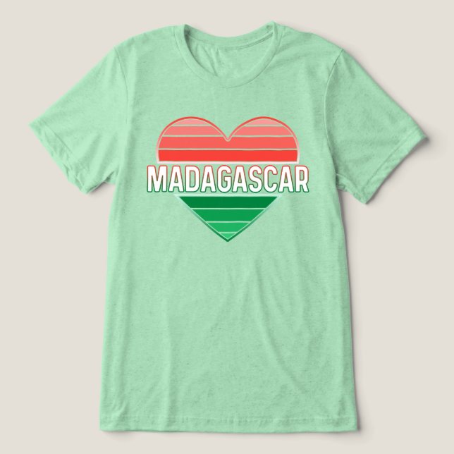 Madagáscar, Bandeira Malgaxe Cores Coração (Design frontal)