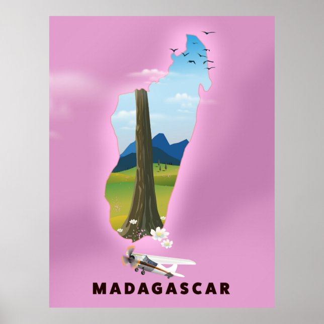 Madagáscar - poster de viagens Ilustrado (Frente)