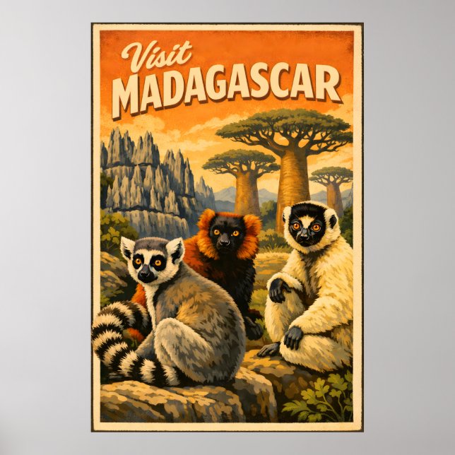 Madagascar - Vintage Travel Poster (Frente)
