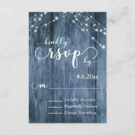 Madeira Azul Rústica, Cordas Claras Brancas RSVP