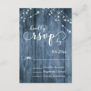 Madeira Azul Rústica, Cordas Claras Brancas RSVP