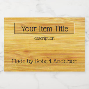 Madeira de bambu Rótulo de Produto 3"x2"
