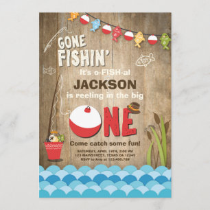 Madeira do convite do aniversário da pesca grande