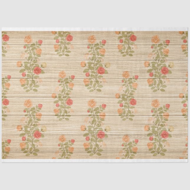 Madeira Floral Moderno Papel Tecido Popular (Frente )