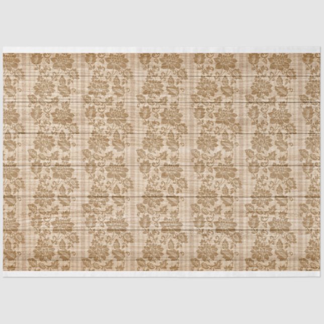 Madeira Floral Moderno Papel Tecido Popular (Frente )