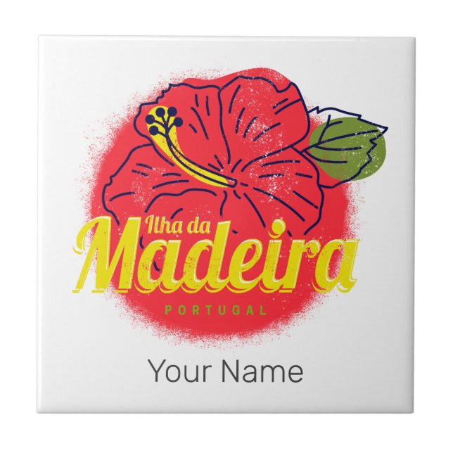 Madeira Hibiscus Fllower Island Portugal Souvenir (Frente)