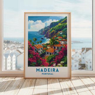 Madeira Ilha Poster de viagens Portugal Wall Art