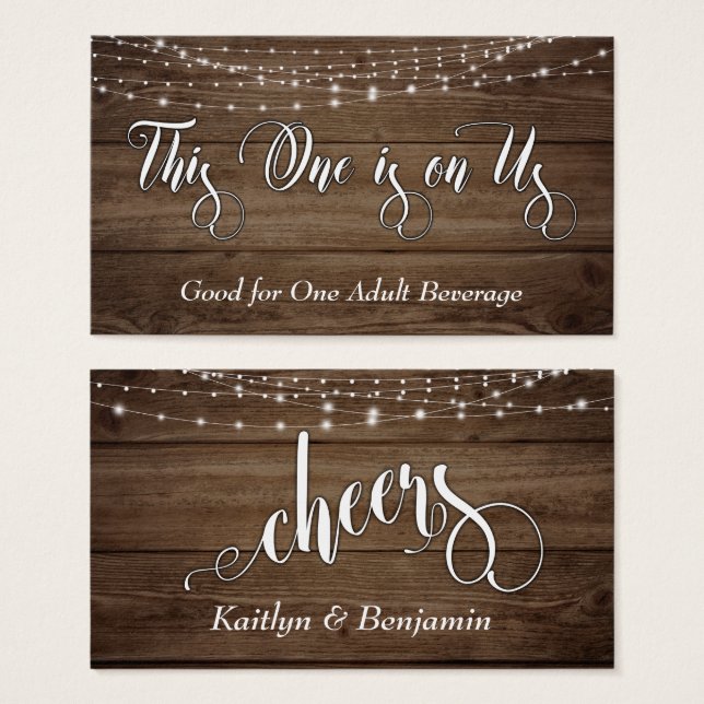 Madeira Marrom russa e luzes brancas, bilhetes de  (Frente & Verso)