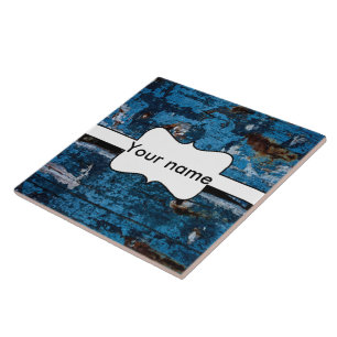 Madeira pintada azul