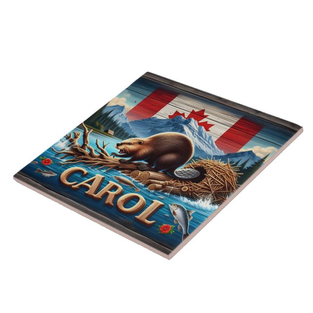 Madeira rustica, castor canadense, oceano (Lateral)