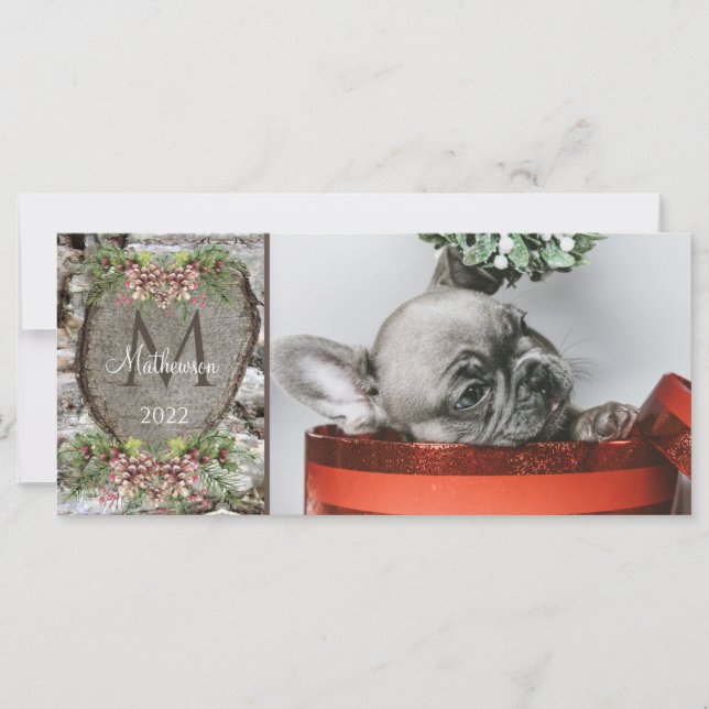 Madeira Rústica Cobra Monograma Familiar Cardíaca  (Frente)