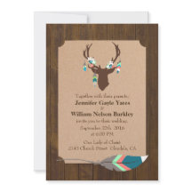 Madeira rústica com convite do casamento da cabeça