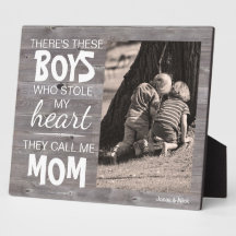 Madeira Rústica Da Placa Fotográfica De Meninos Fa