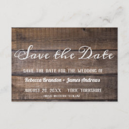 Madeira Rústica Simples Salve o Anúncio de Data