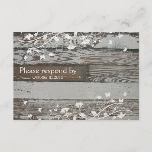 Madeira velha RSVP com envelope