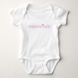 MADEMOISELLE - Camiseta Bebê de Cotação Francesa