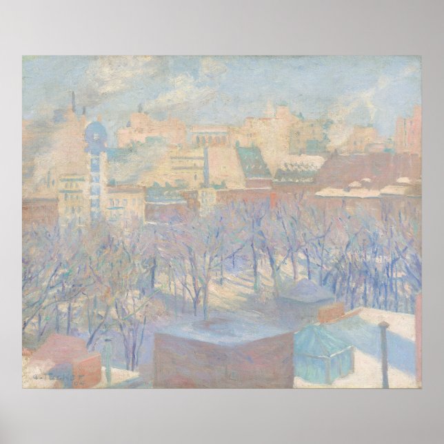 Madison Square Snow - Allen Tucker Fine Art Poster (Frente)