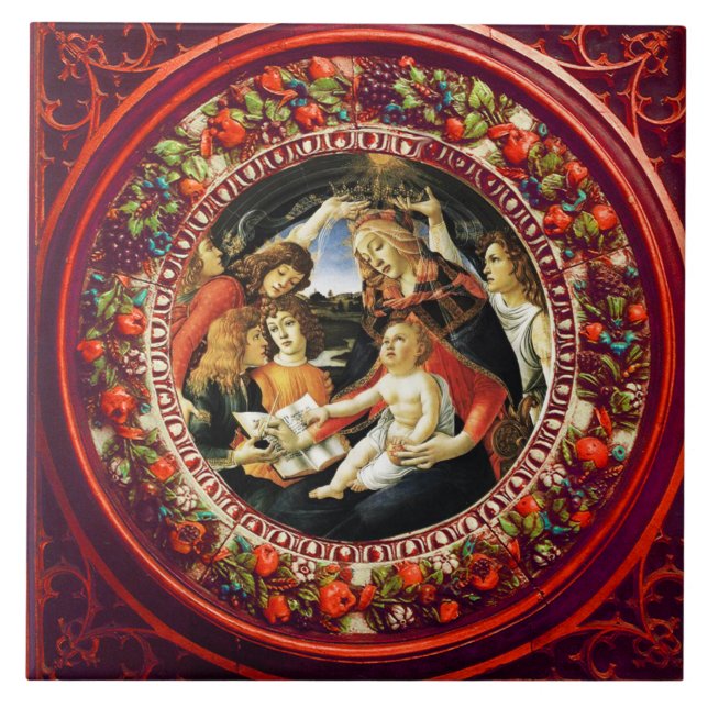 Madona de Magnificat por Botticelli Round (Frente)