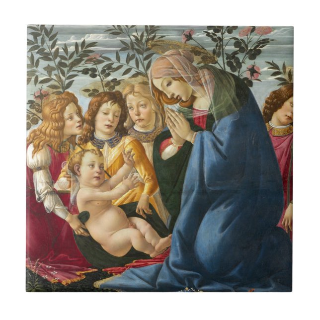 Madonna Adorando a Criança com 5 Angels Botticelli (Frente)