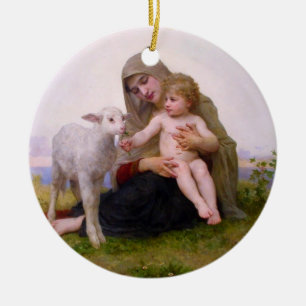 Madonna & Child com Enfeites de natal de Lamb