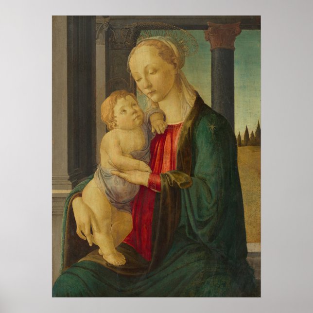 Madonna & Child, Sandro Botticelli Poster de Belas (Frente)