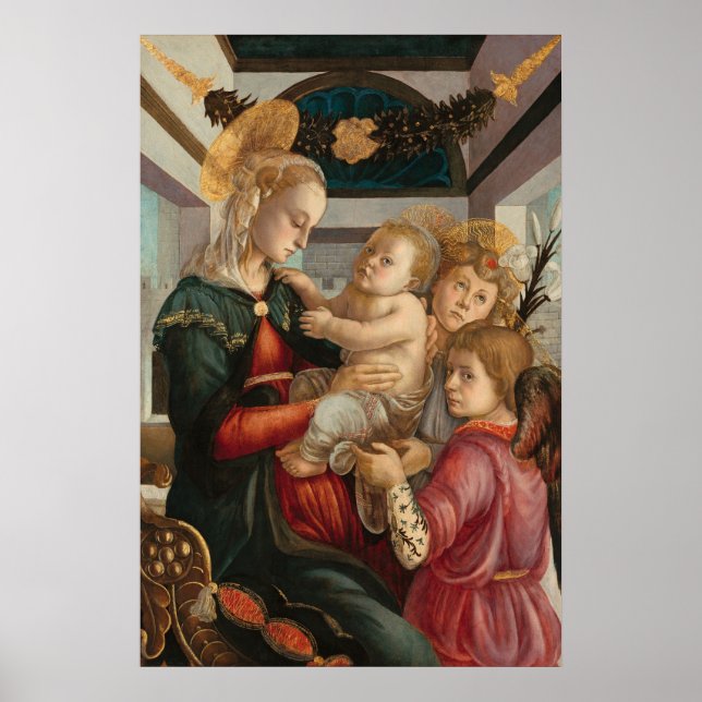 Madonna & Child, Sandro Botticelli Poster de Belas (Frente)