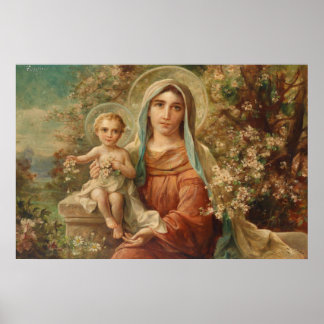 Madonna com Child por Hans Zatzka - poster