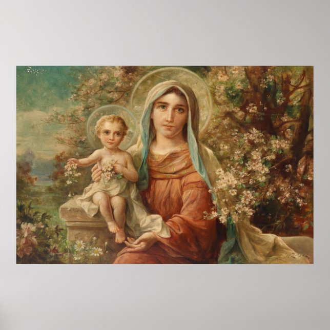 Madonna com Child por Hans Zatzka - poster (Frente)