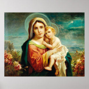 Madonna com Child por Hans Zatzka - poster