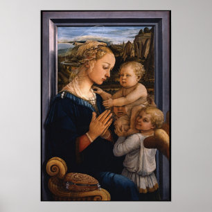 Madonna com Criança e Dois Anjos - Lippi - Poster