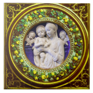 MADONNA COM CRIANÇAS, ANGELAS RENAISSANCE FLORAL C