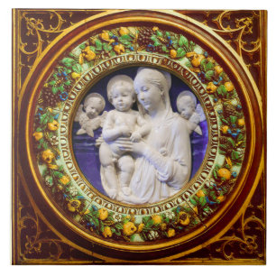 MADONNA COM CRIANÇAS, ANGELAS RENAISSANCE FLORAL C