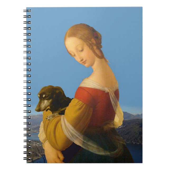 "Madonna com o caderno artístico do Dachshund" (Frente)