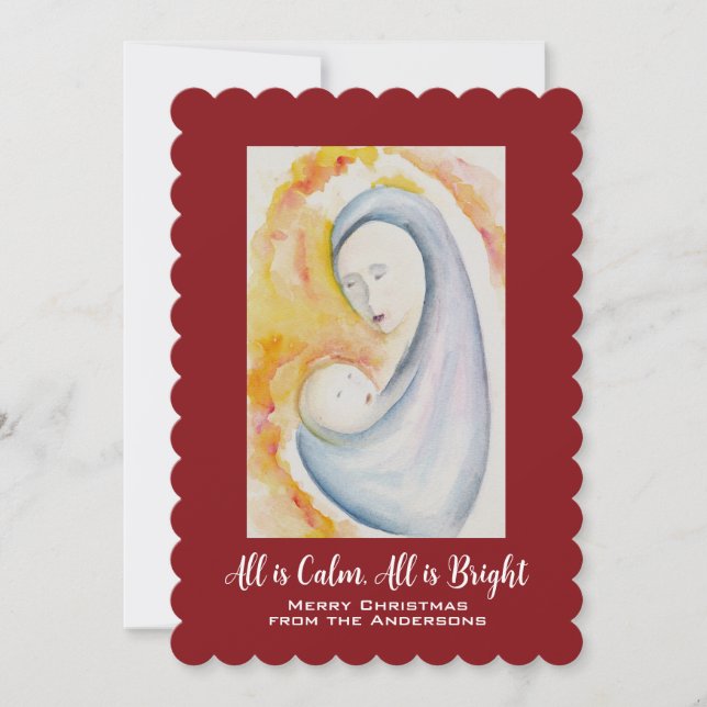 Madonna e Child Abstrato Watercolor (Frente)