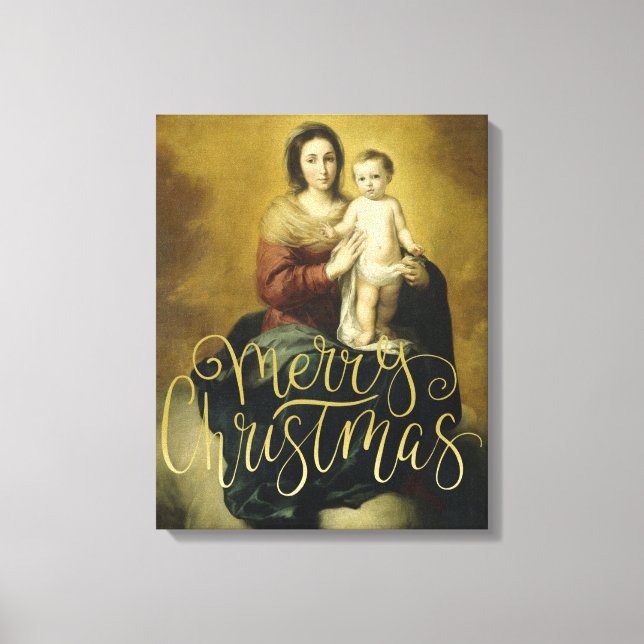 Madonna e Criança, Canvas de Natal de Belas Artes (Frente)