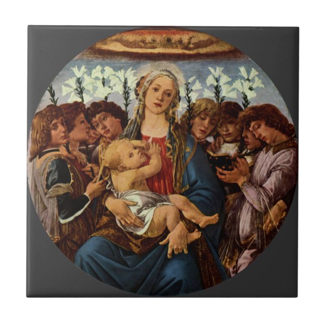 Madonna e Criança com Oito Anjos por Botticelli (Frente)