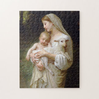 Madonna e Criança com Quebra-cabeça de Natal de co